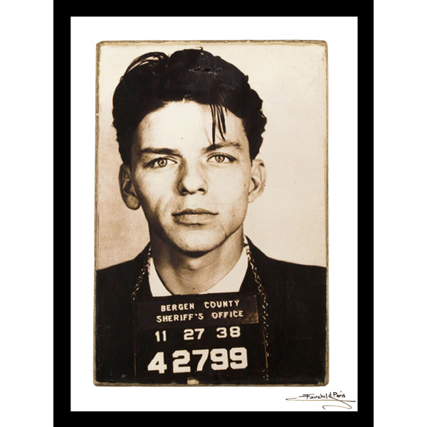 Venice Beach Collections 'Frank Sinatra Mugshot ' Framed On Paper Print